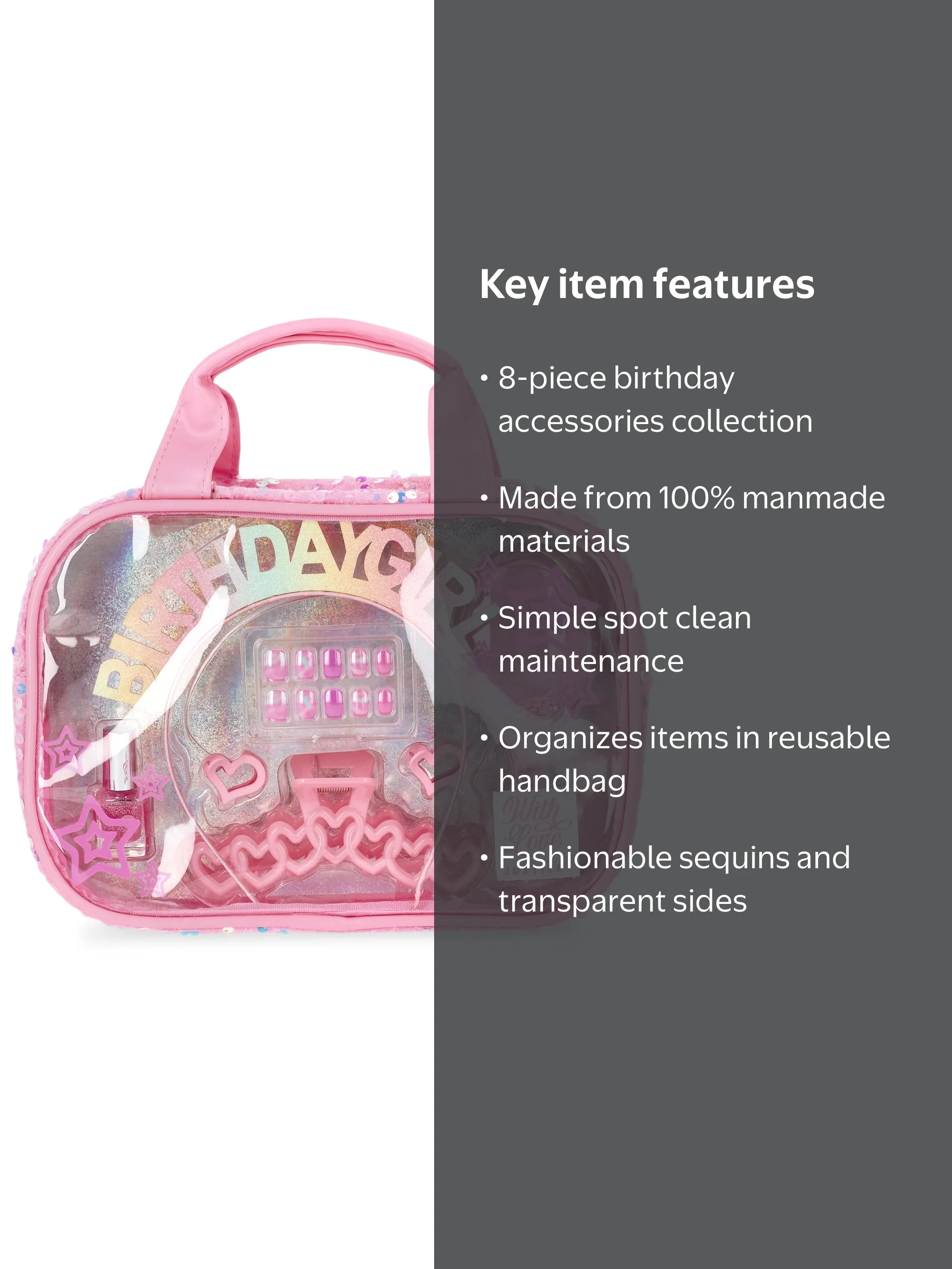 Justice Girls Birthday Accessories and Bag Set, 8-Piece - Walmart.com