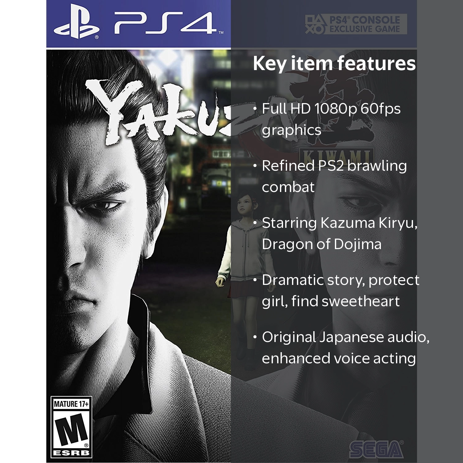 SEGA, PlayStation Hits, Yakuza Kiwami, PlayStation 4, HD remake