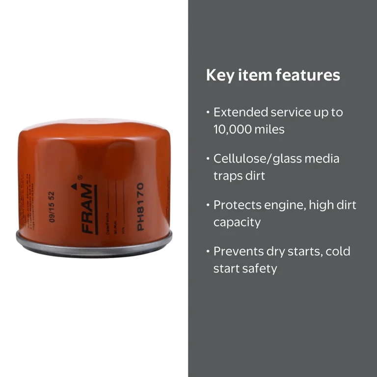 FRAM Extra Guard Oil Filter, PH8170, 10K mile Replacement Oil