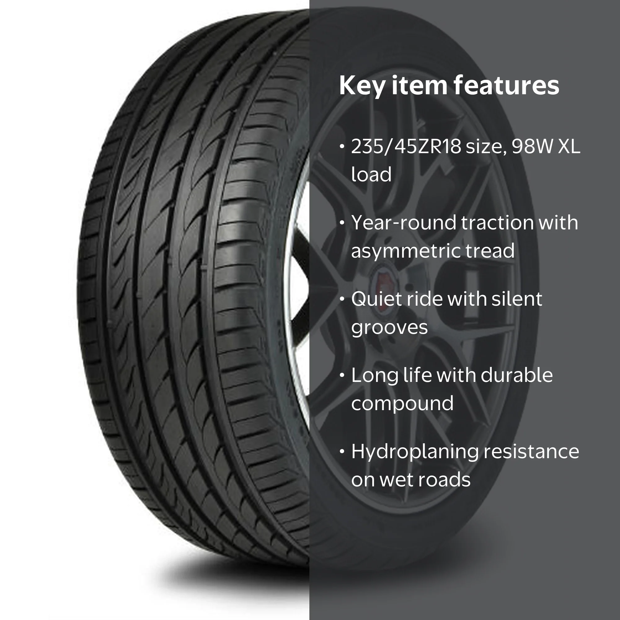 Delinte DH2 235/45ZR18 98W XL All-Season Passenger Tire for Sedans