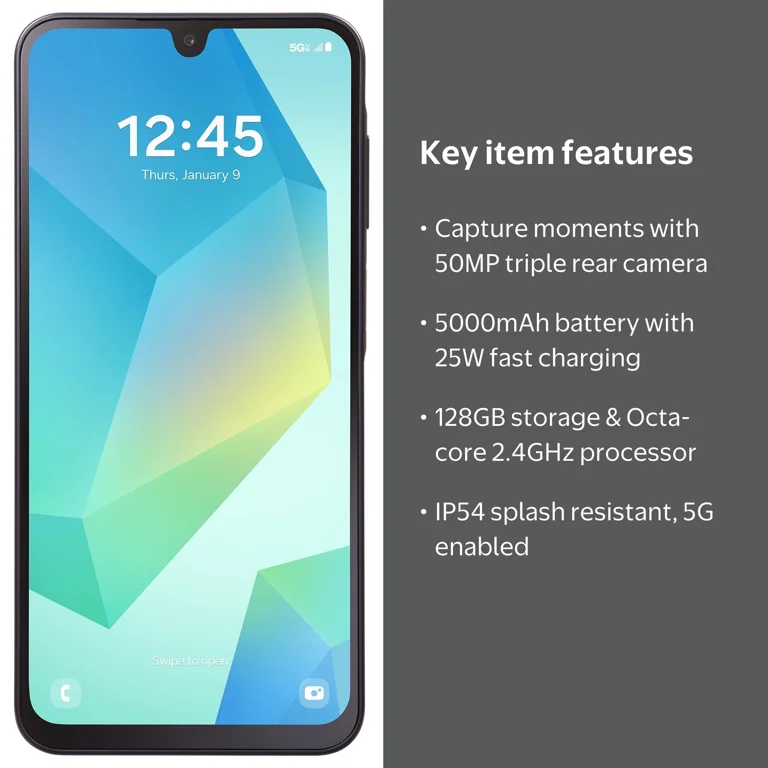 Total Wireless Samsung Galaxy A16, 128GB, 5G, BLACK - Prepaid