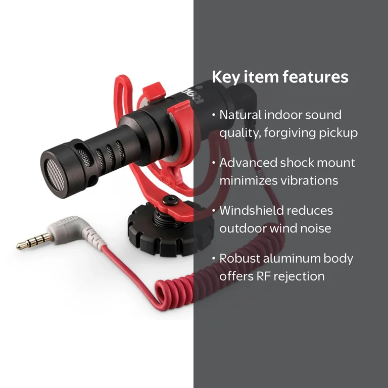 RODE, VideoMicro Camera Microphone, Compact, with Shock Mount