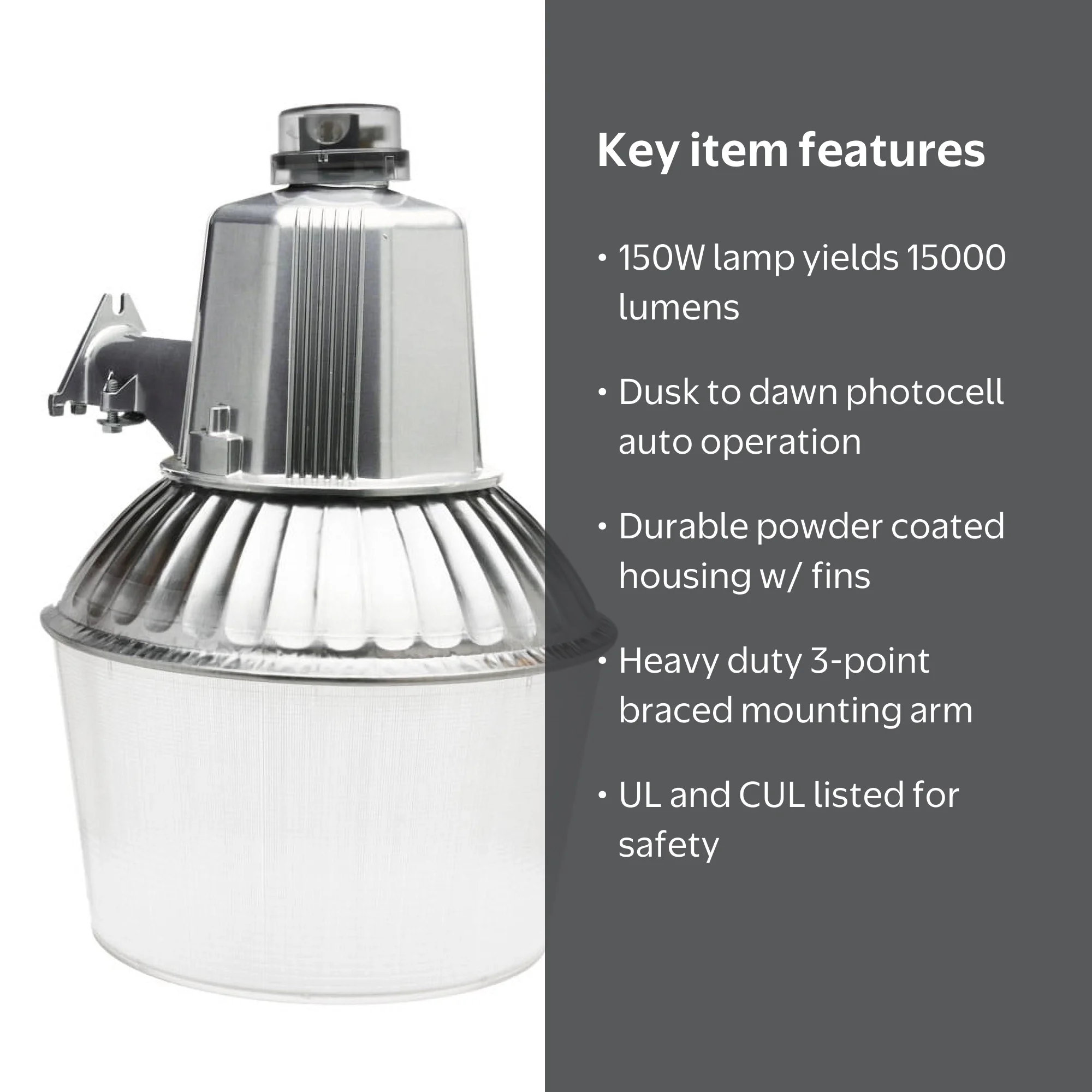 Designers Edge L-1741 150-Watt Dusk to Dawn Security Light, 12