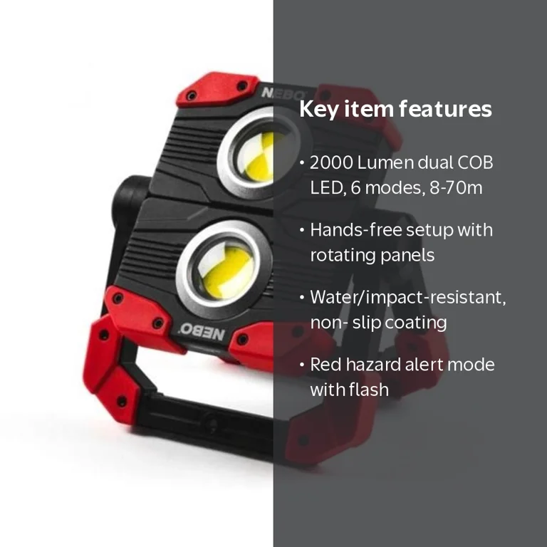 NEBO Omni 2,000 Lumen COB LED Rechargeable Handheld Work Light