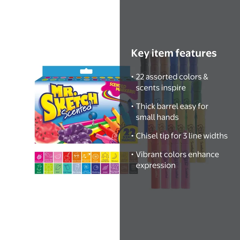 Mr. Sketch Kids' Scented Bold Markers with Thick Broad Chisel Tip