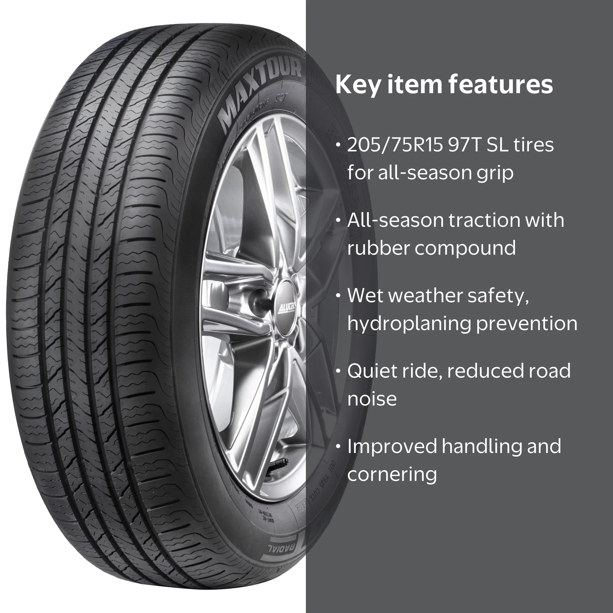 GT Radial, All Season Tire, 205/75R15 97T, 60,000 Mile Tread
