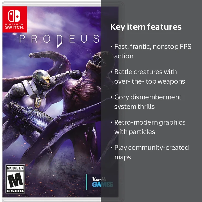 Humble Bundle, Prodeus, Nintendo Switch ESRB M, Retro FPS Chaos