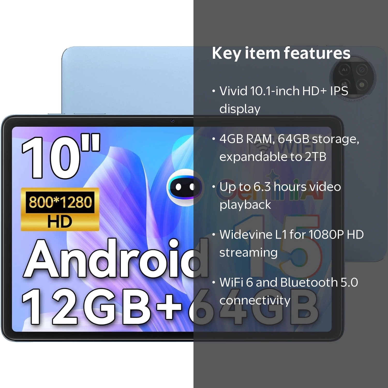 Blackview 2025 Android Tablets 4GB RAM 64GB ROM 10.1 inch Tablet