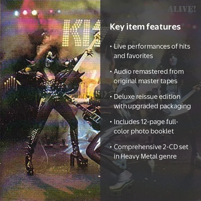 Mercury, CD, Kiss Alive remastered, Deluxe 2-CD set with live hits