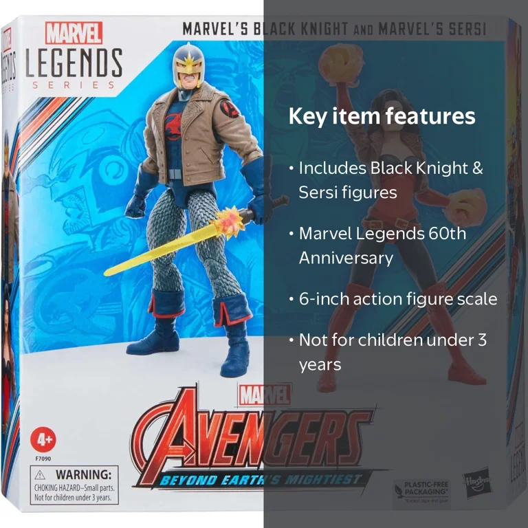 Marvel Legends Black Knight & Sersi 2-Pack, 6-Inch, 60th
