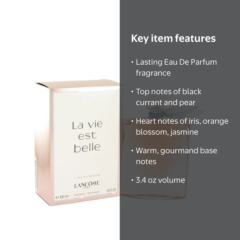 Lancome La Vie Est Belle Eau De Parfum Spray, 3.4 oz, Women's