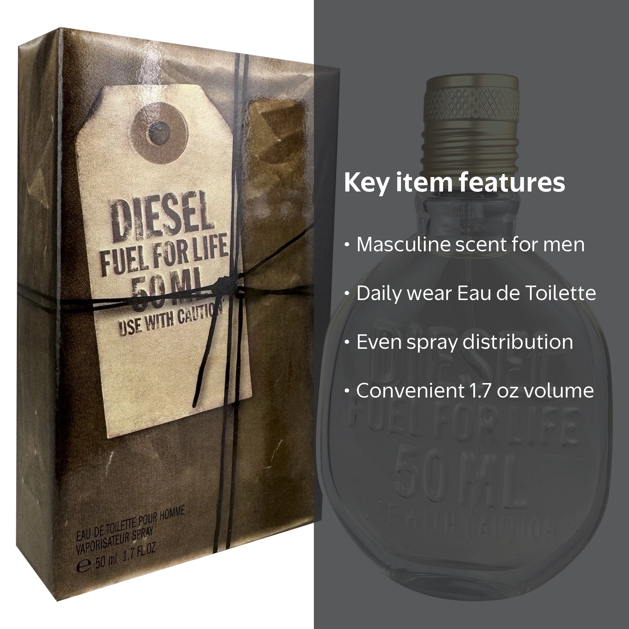 Diesel Men's Cologne - Fuel For Life Fragrance, 1.7 oz EDT Perfume