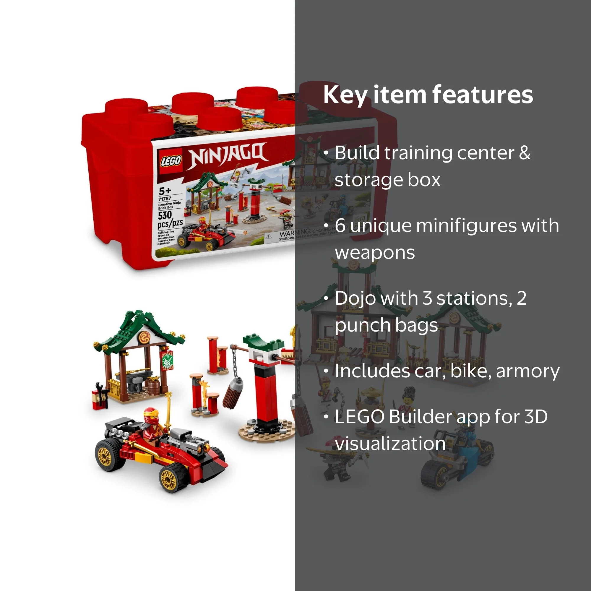 LEGO 6425925 NINJAGO Creative Ninja Brick Box 71787 - Walmart.com