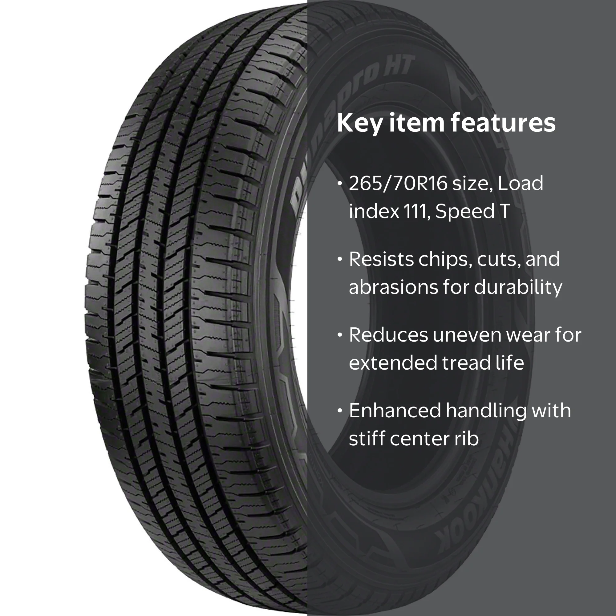 Hankook Dynapro HT (RH12) P265/70R16 111T All-Season Tire for SUVs