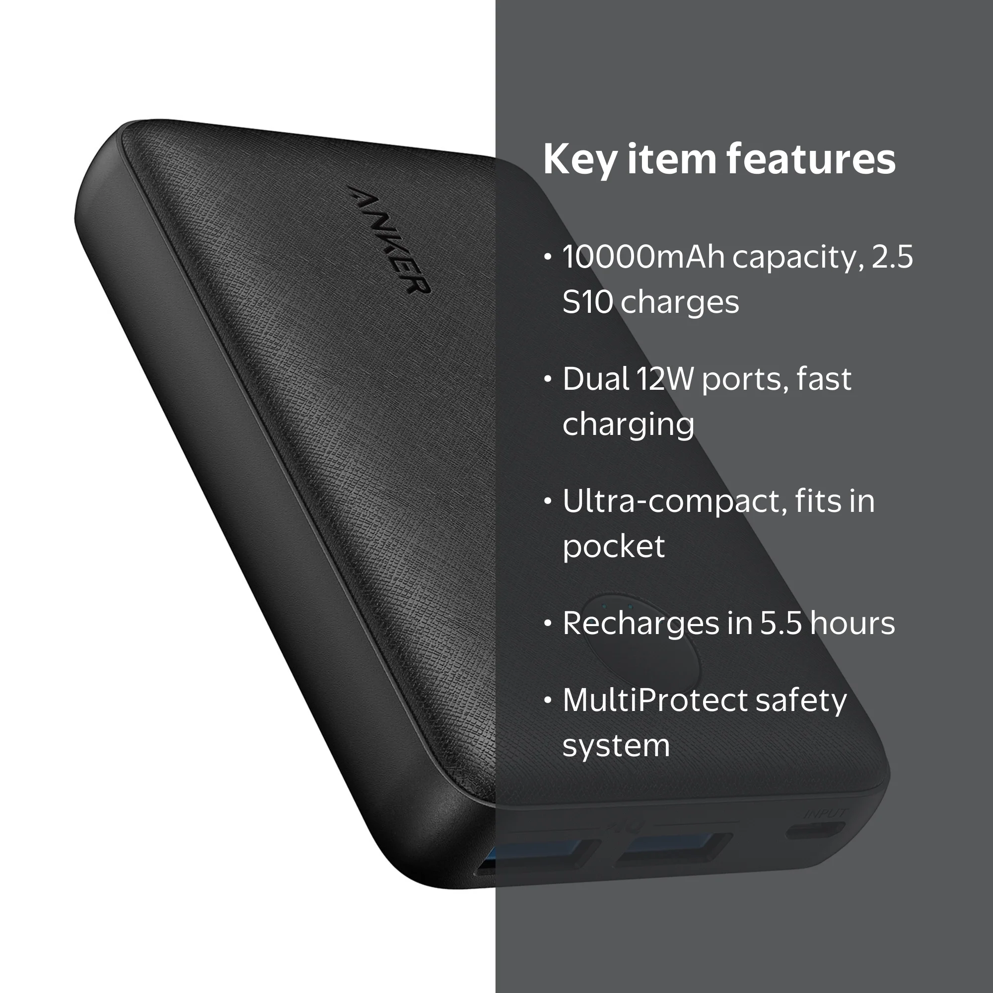 Anker PowerCore Select 10000 Portable Charger - Black, Ultra