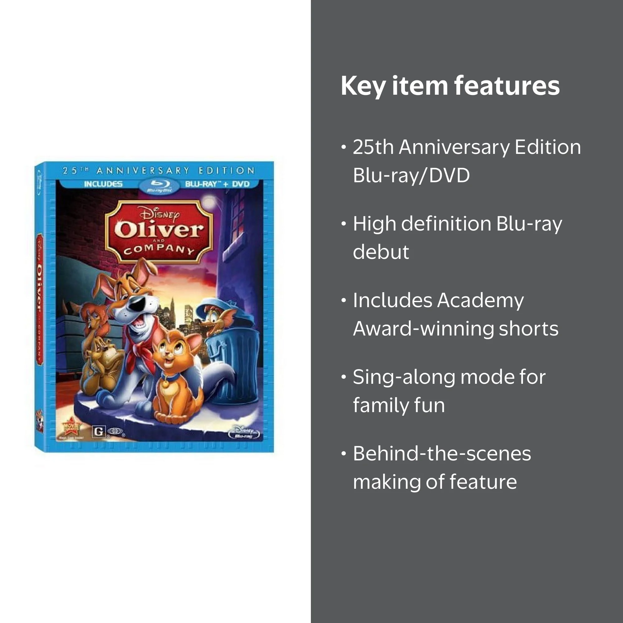 Disney's Oliver & Company 25th Anniversary Edition Blu-ray + DVD