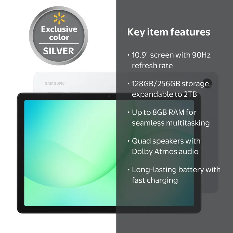 Samsung Galaxy Tab A11+ Widescreen Tablet, 128GB, Android 16