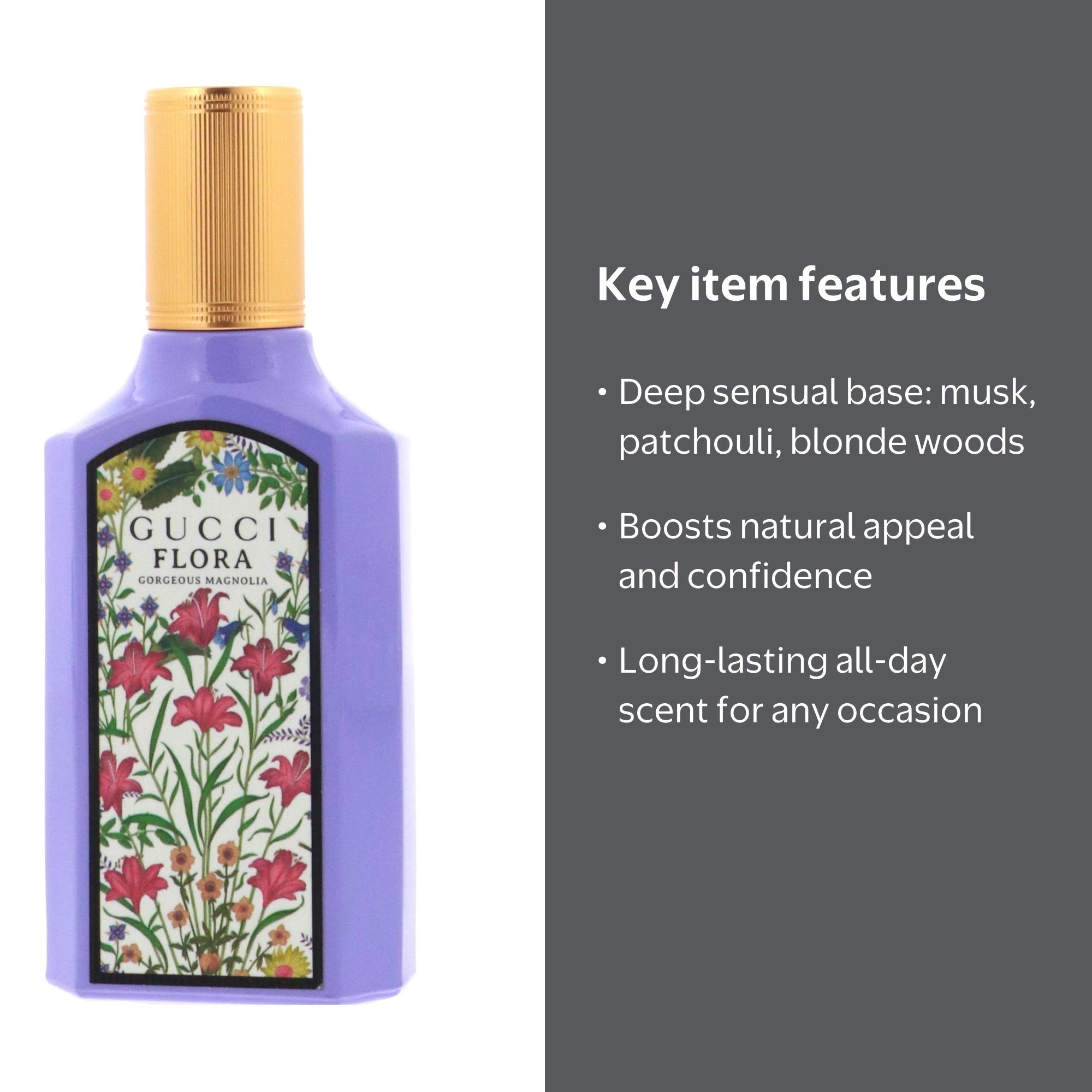 Gucci Flora Gorgeous Magnolia EDP Spray, 1.6 oz, Floral Fruity