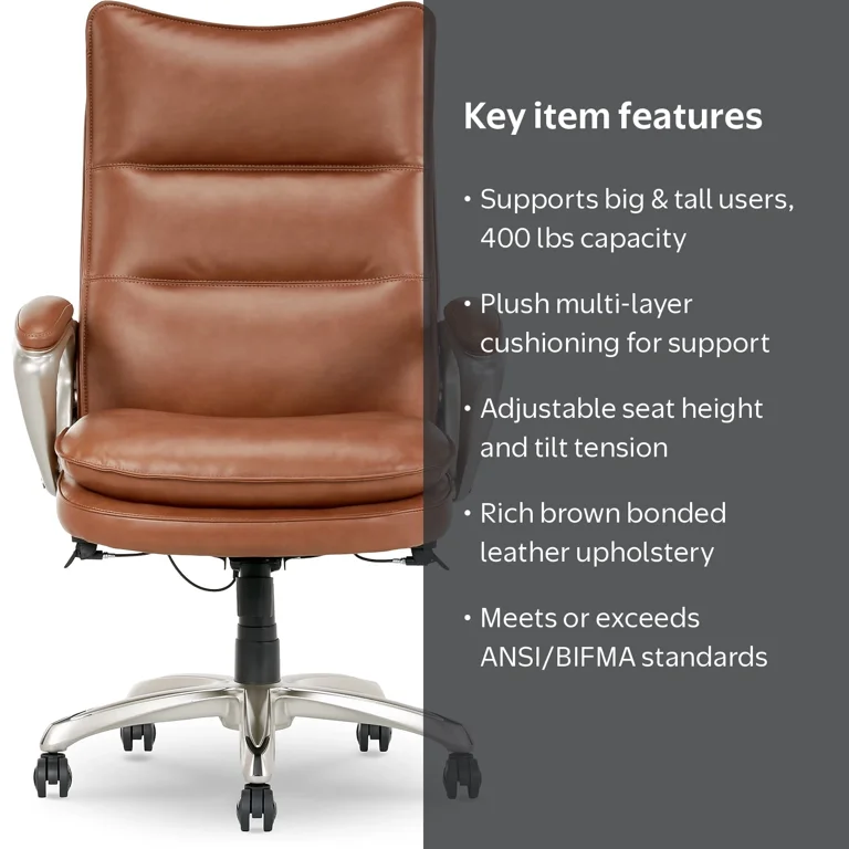 La-Z-Boy Jenkins Ergonomic Bonded Leather Swivel Executive Big