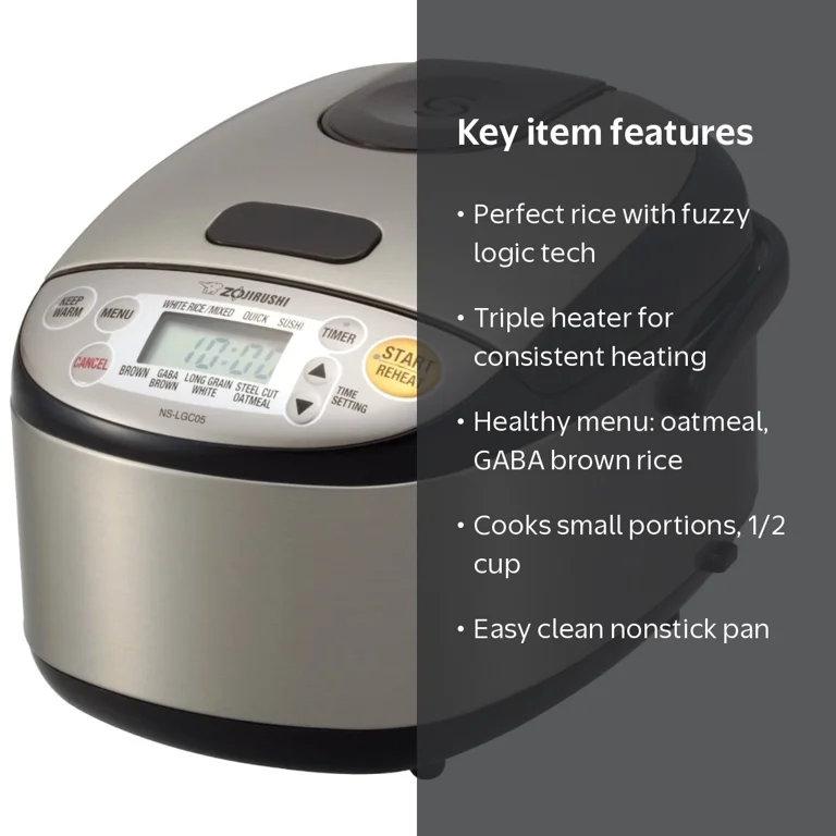 Zojirushi, Rice Cooker, 3 Cup, Stainless Steel Micom - Walmart.com