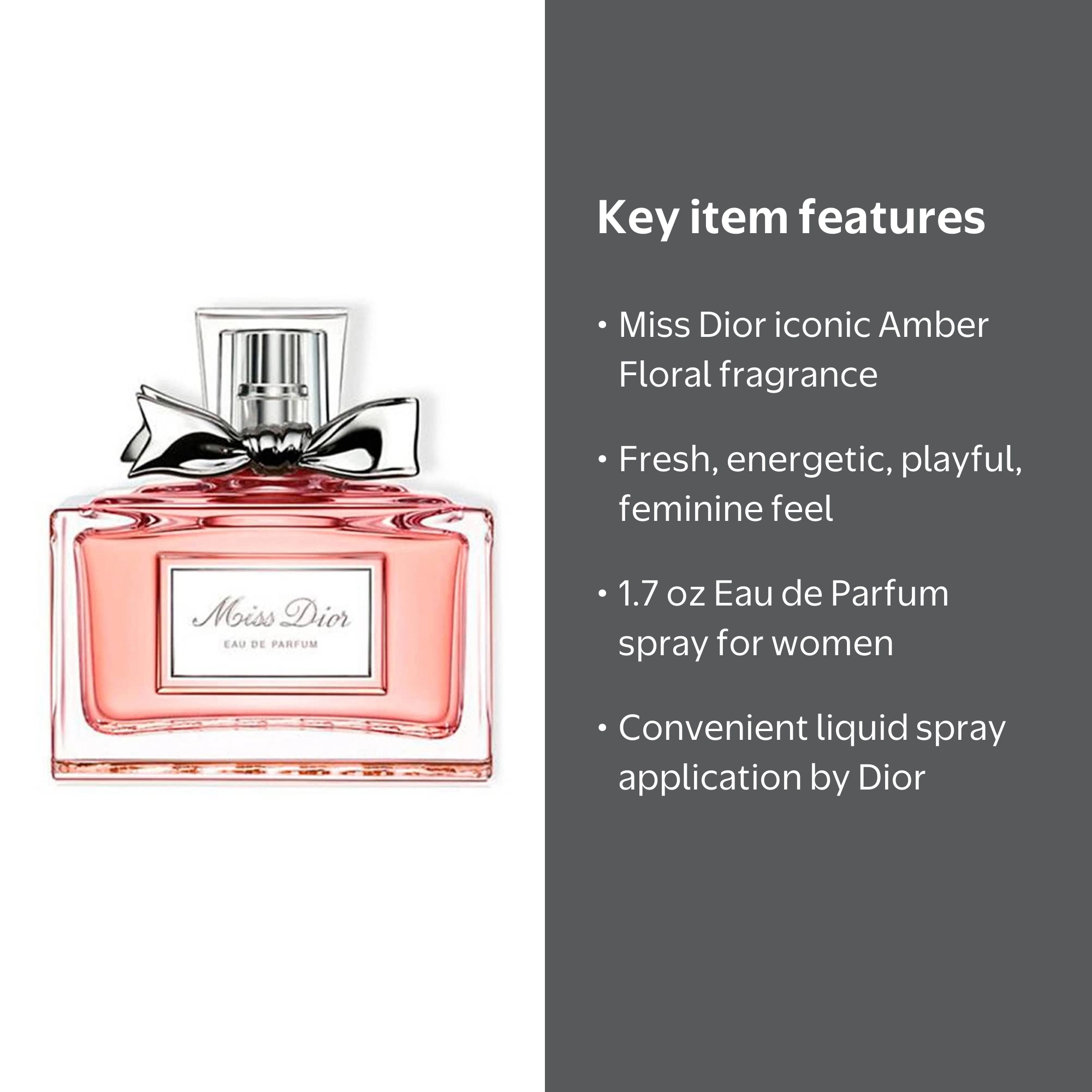 Dior Miss Dior EDP Spray, Amber Floral, 1.7 oz, Mandarin, Jasmine