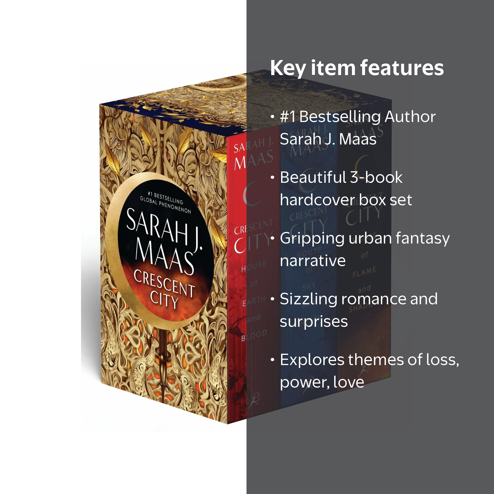 Sarah J. Maas, Paperback Book Set, Crescent City Series, 3 Books