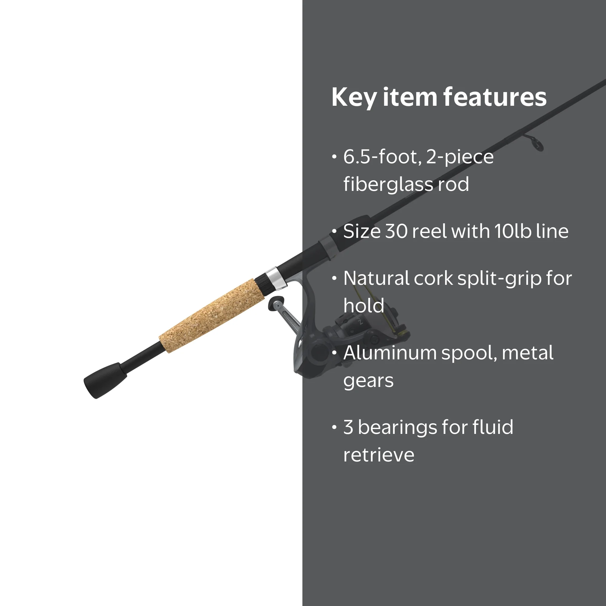 Zebco Spyn Spinning Reel & Rod Combo - 66 Fiberglass - Walmart.com