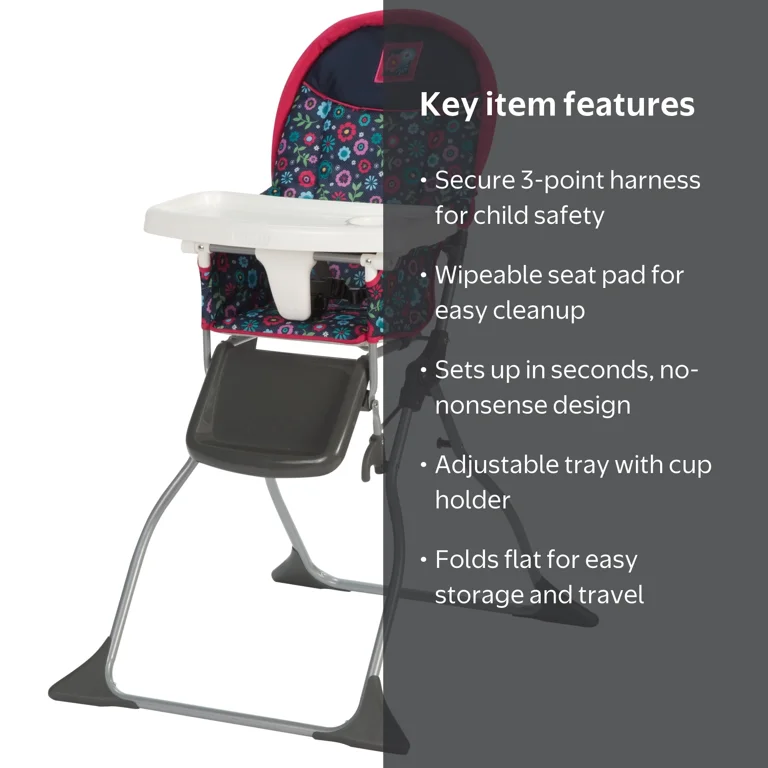 Cosco Kids Simple Fold High Chair, Flower Garden