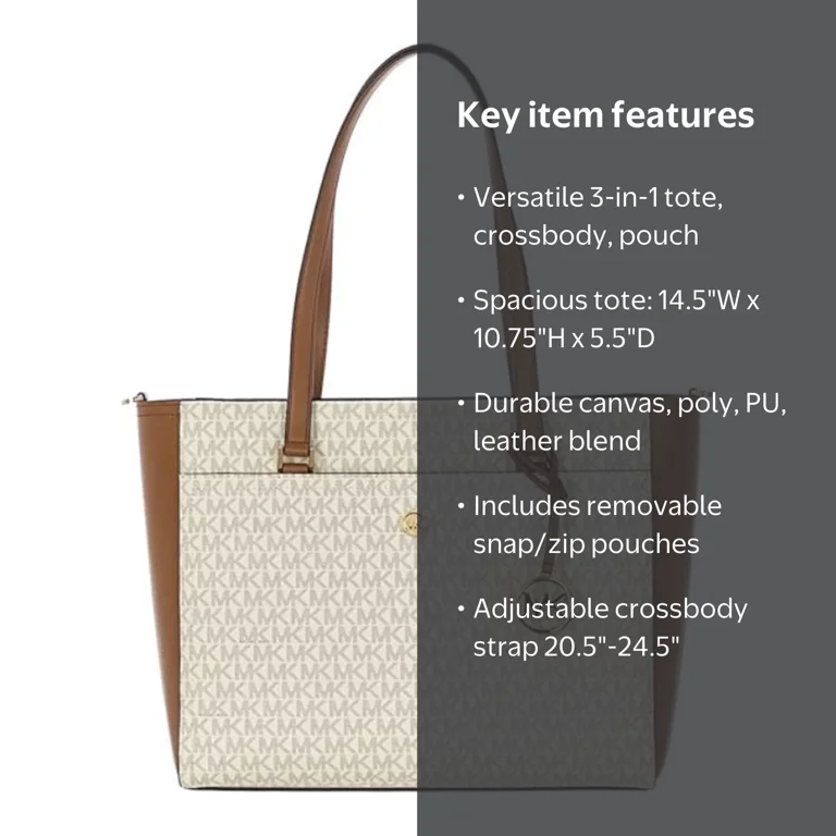 Michael Kors Womens Maisie 3 In 1 Tote Crossbody Wristlet MK