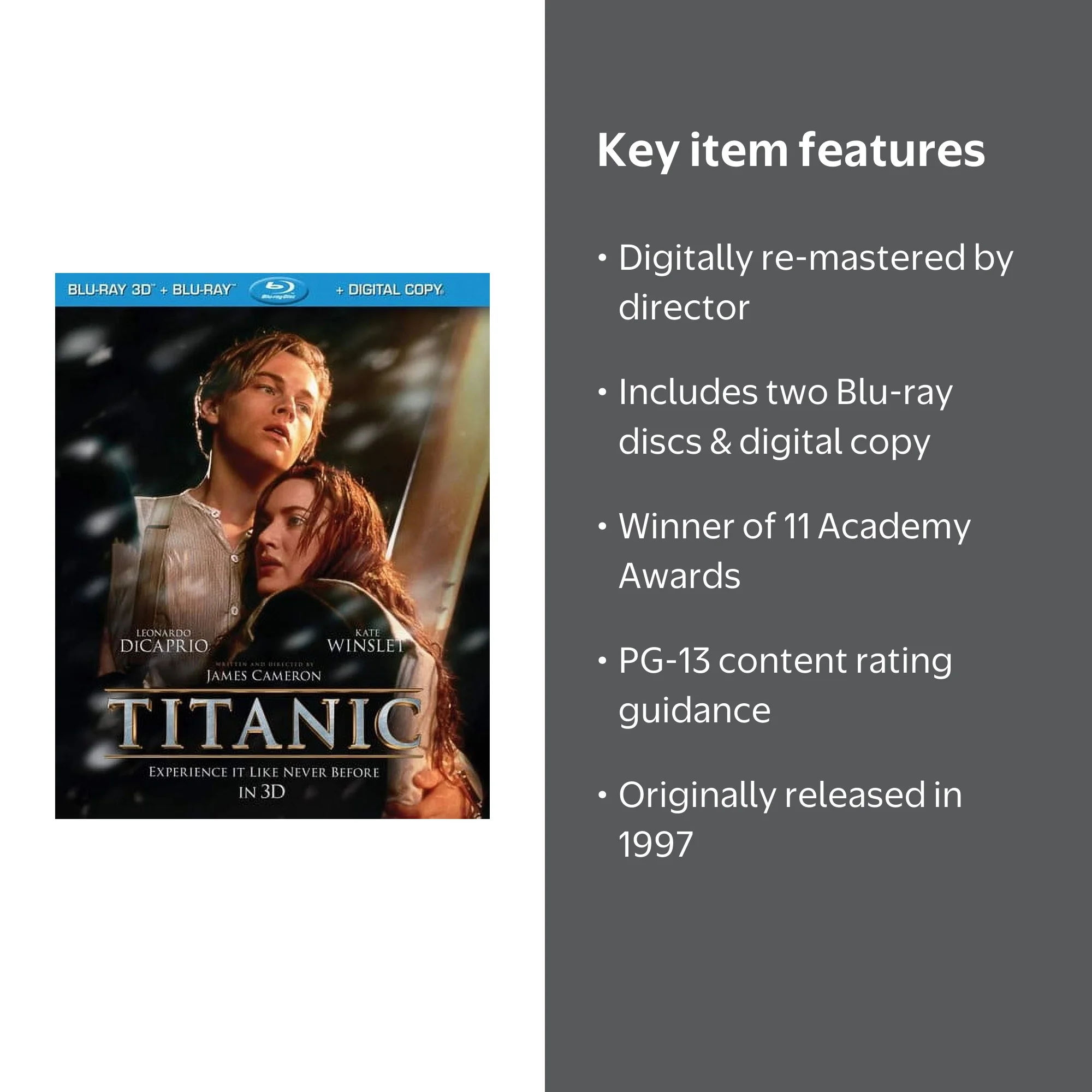 Titanic (Blu-ray + Blu-ray ) - Walmart.com