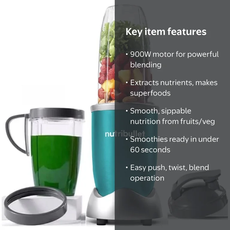 nutribullet, Personal Blender, 900 Watts, Turquoise - Walmart.com
