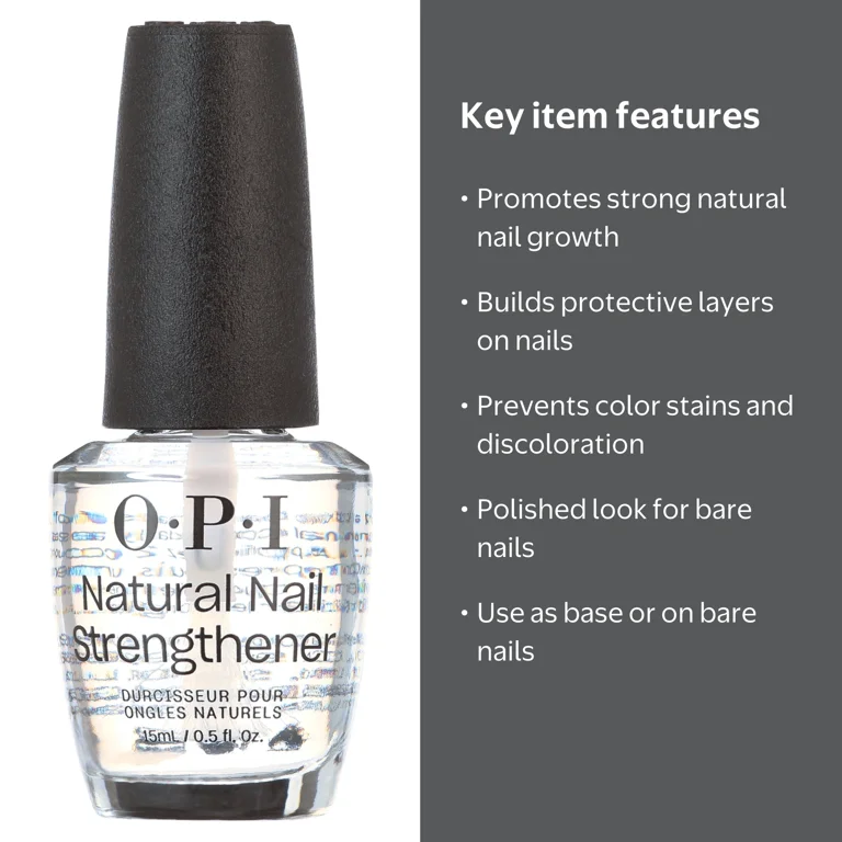 OPI Natural Nail Strengthener, Nail Polish, 0.5 oz, clear, base