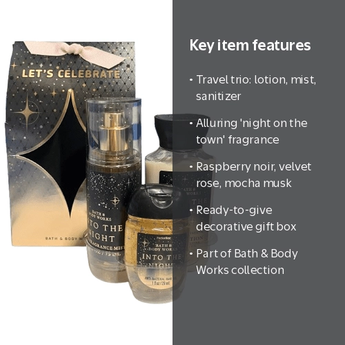 Bath and Body Works Into The Night Gift Set Trio, Fragrance Mist