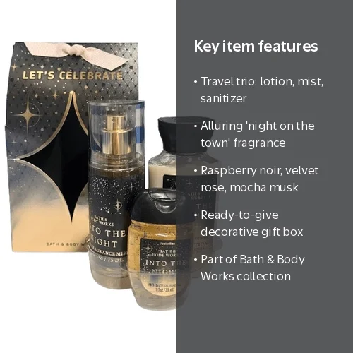 Bath and Body Works Into The Night Gift Set Trio, Fragrance Mist