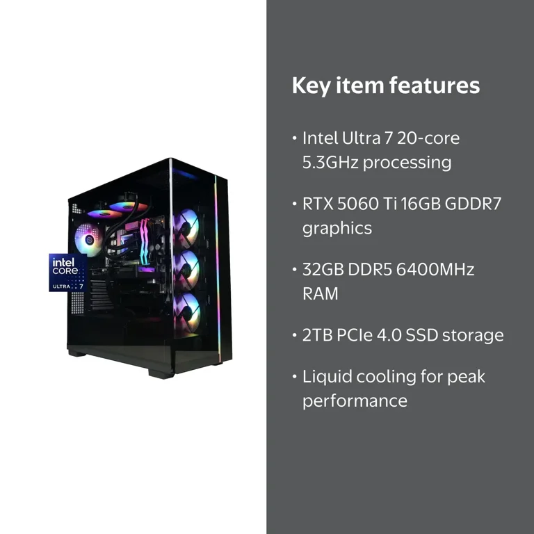 CyberPowerPC - Gaming Desktop - Intel Core Ultra 7 265F - NVIDIA