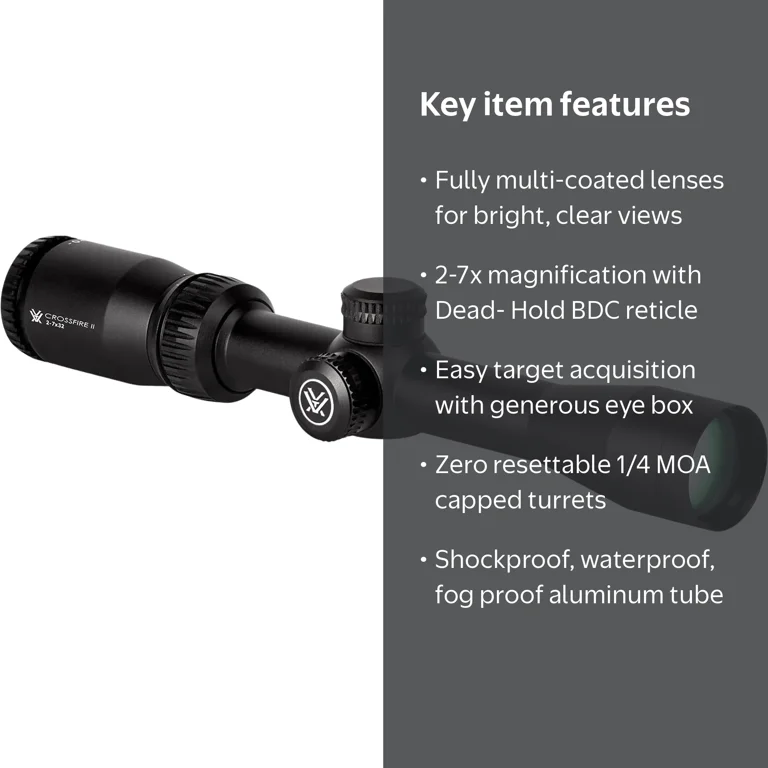 Vortex Riflescope, 2-7x32, Dead-Hold BDC, Second Focal Plane