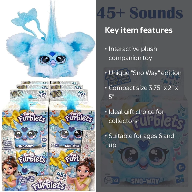 1 Piece Hasbro Furby Furblet Sno Way Electronic PLush Toy