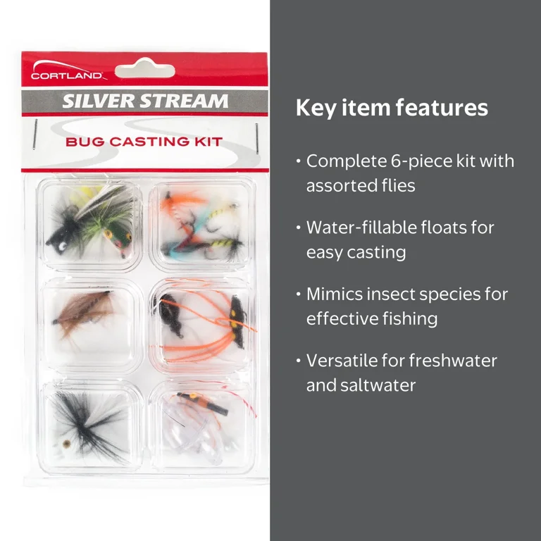 Cortland Silver Stream Bug Casting Fly Kit, 6 Piece, 664456