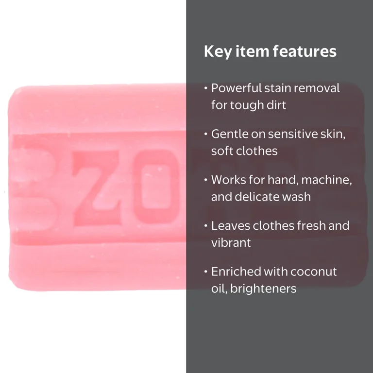 5 pack) Zote Pink Laundry Bar Soap, Hand & Machine Wash, All Ages