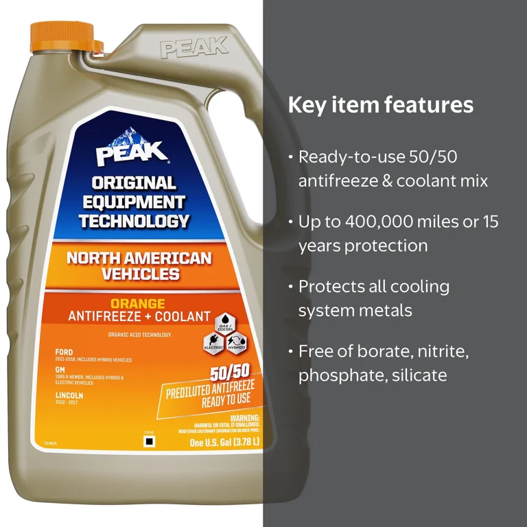  peak アルペンカップ E-031-2 チングルマ PEAK, Antifreeze for North American Vehicles, Orange, 128 fl oz