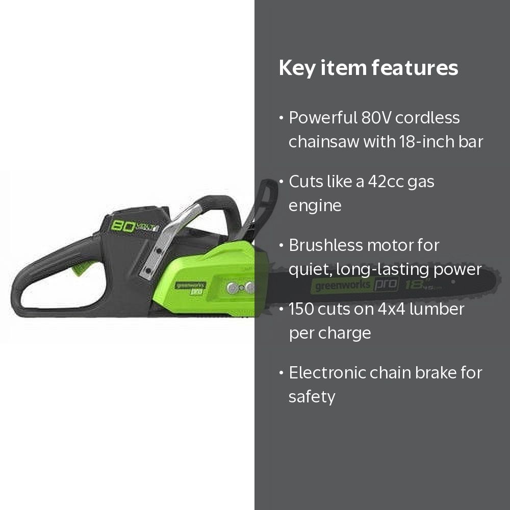 Greenworks, Chainsaw, 80V, 18