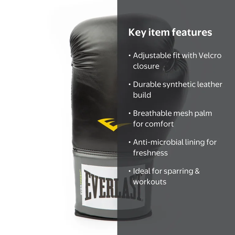 Everlast Pro Style Training Gloves, Black, Unisex, Boxing