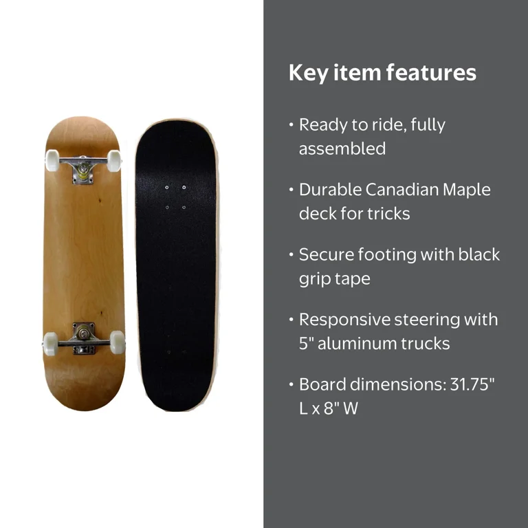 Runner Sports Complete Full Size Standard Maple Deck Skateboard