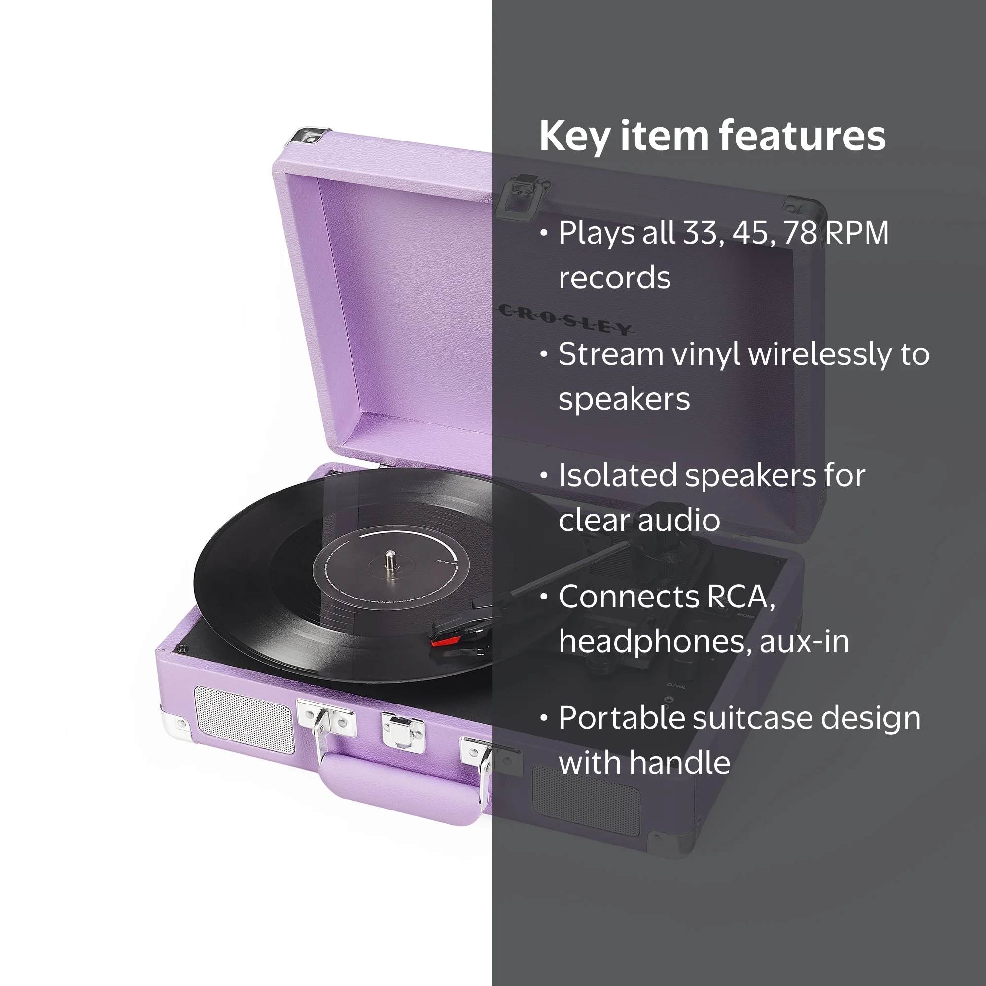 Crosley Cruiser Plus Vinyl Record Player with Speakers and