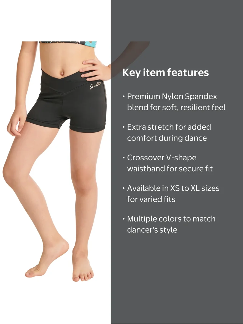 Justice Girls Black Dance Shorts - XS-XL Sizes - Walmart.com