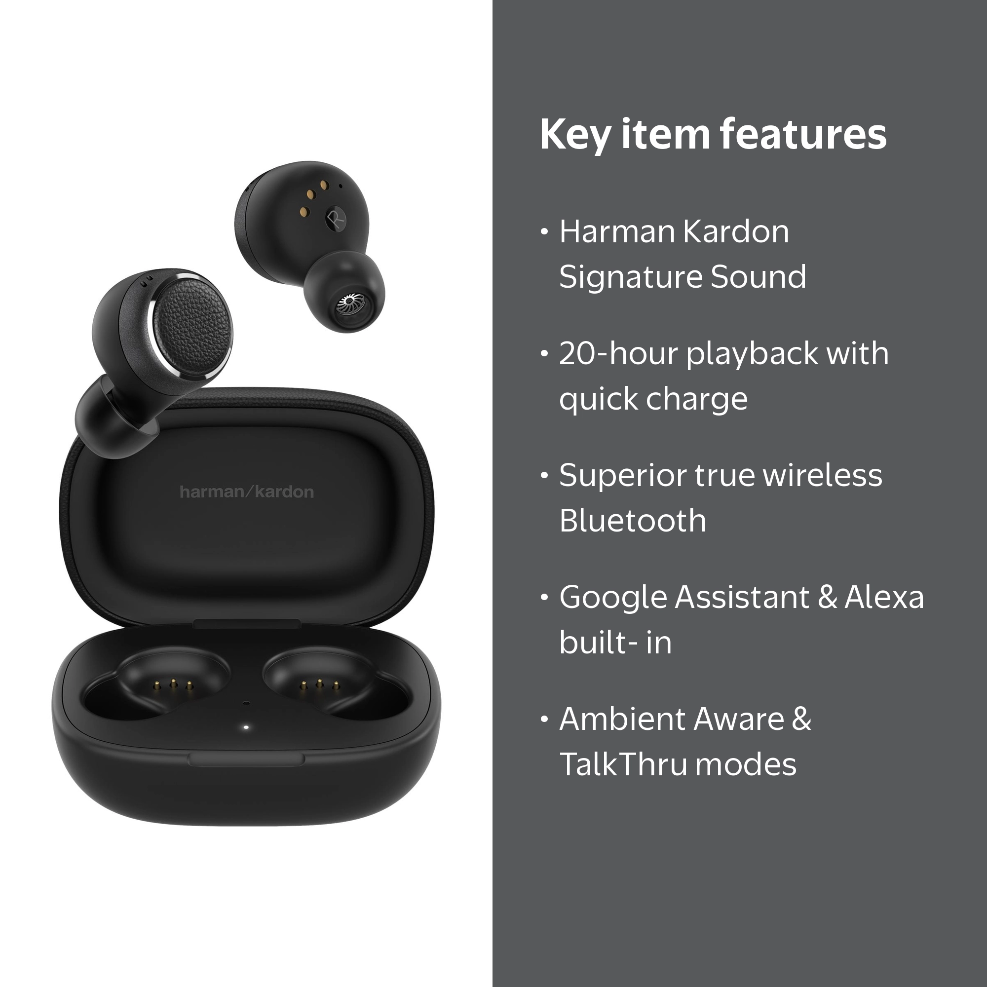 Harman Kardon FLY TWS ワイヤレスイヤホン Harman Kardon FLY TWS Earbuds, True Wireless Bluetooth In-ear