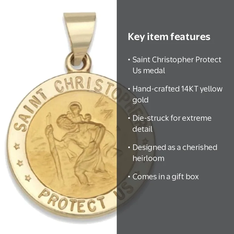 Brilliance Fine Jewelry14 KT Yellow Gold Saint Christopher Medal