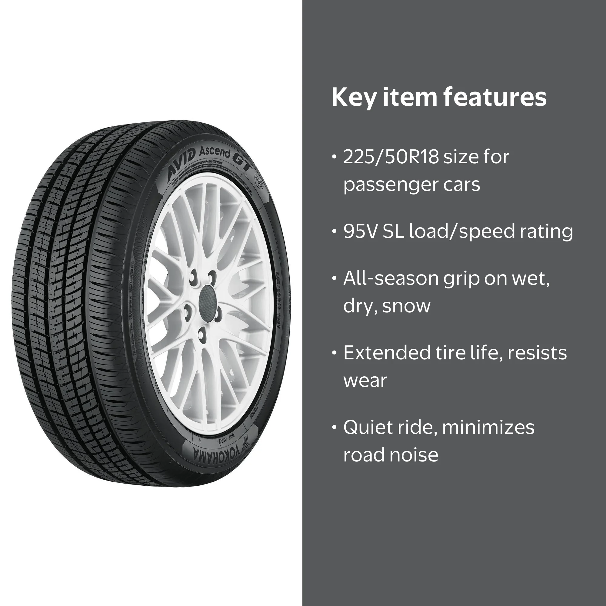 Yokohama Avid GT S35B 225/50R18 95V All-Season Passenger Tire for