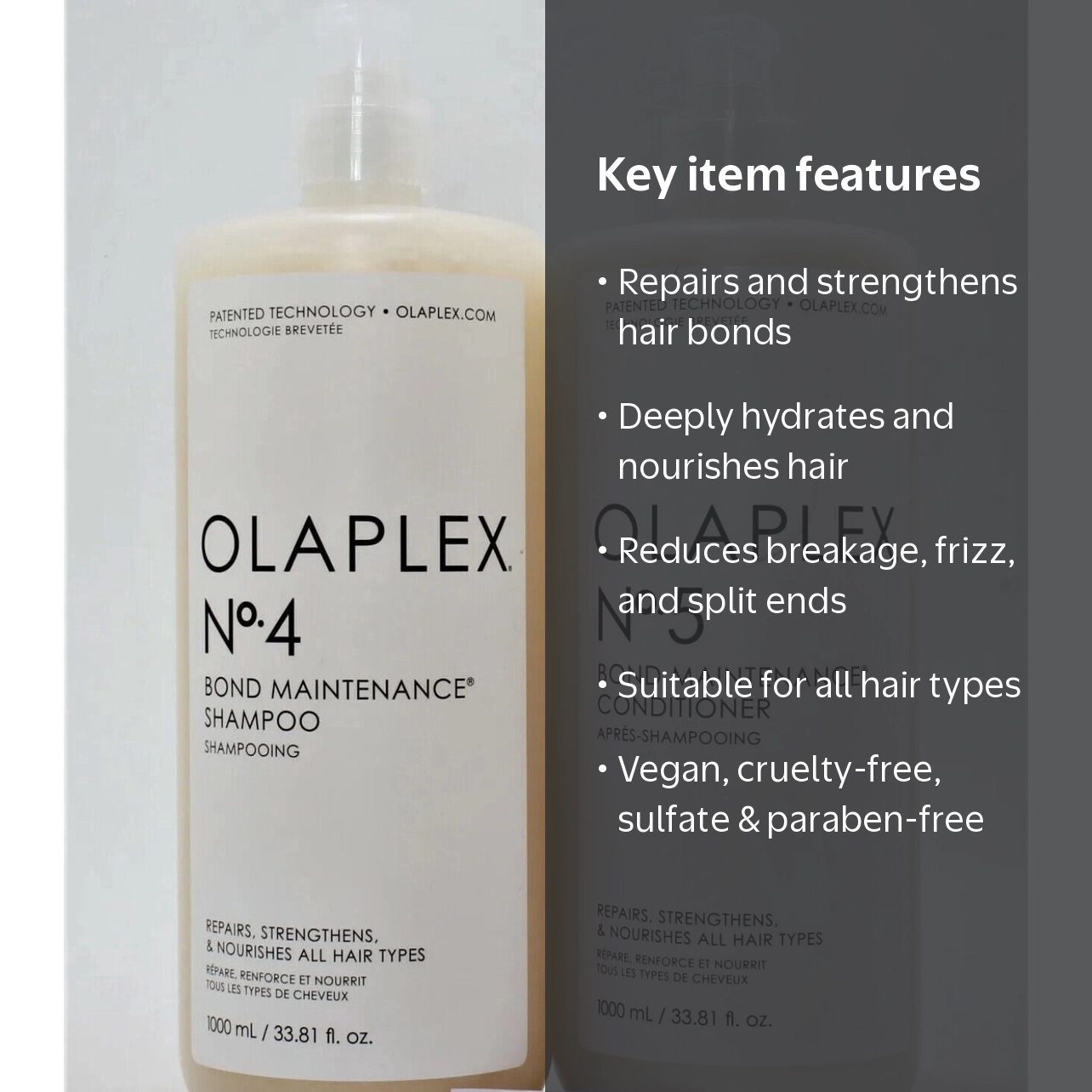 Olaplex No 4 & No 5 Shampoo and Conditioner Duo, 33.8 oz with Pump