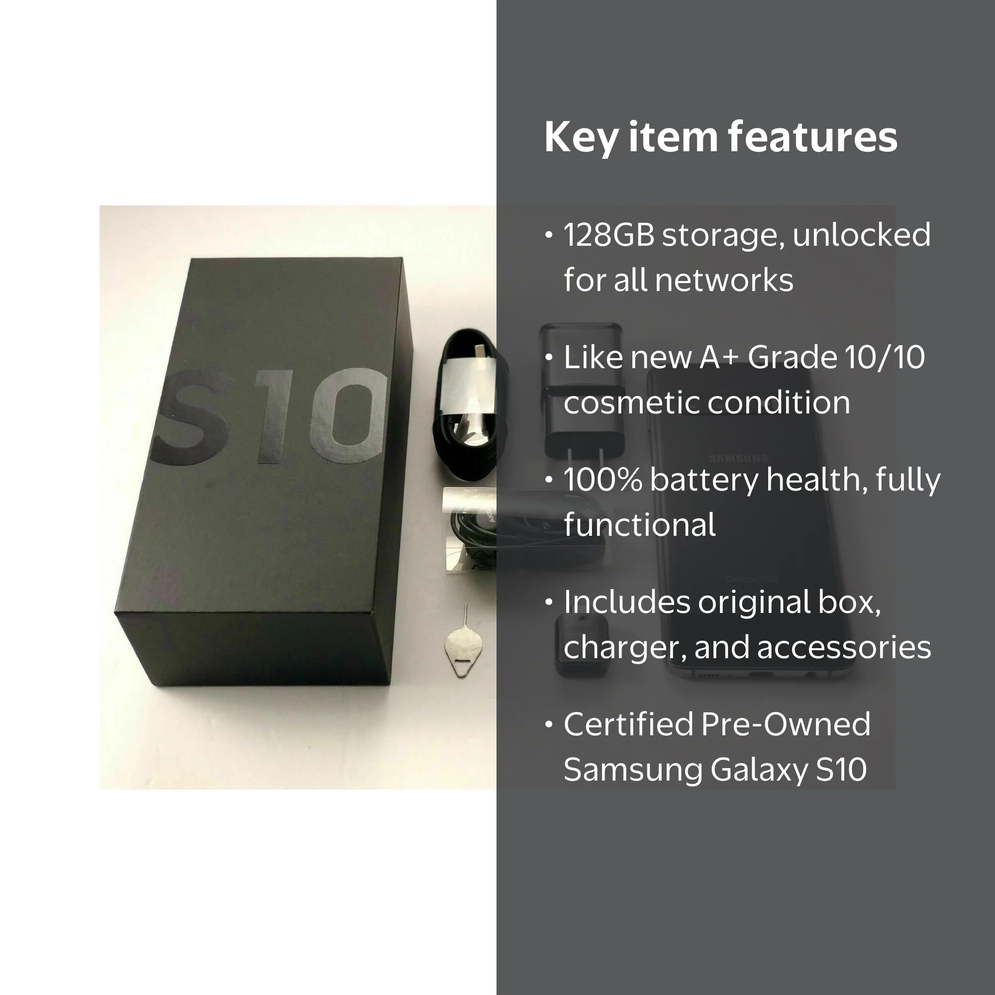 Samsung Galaxy S10 128GB Fully Unlocked Phone (GSM+CDMA) SM-G973U